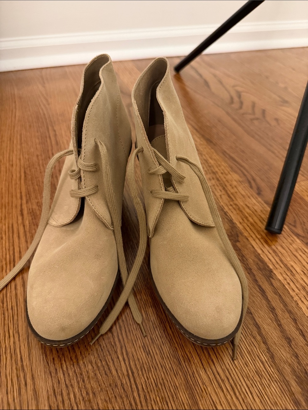 J. Crew Women's Suede Wedge Ankle Boots in Beige